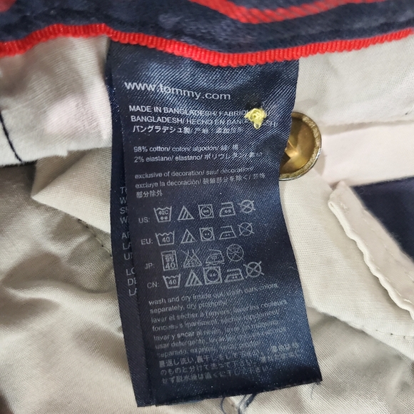 Tommy Hilfiger Red and Blue Striped Nautical Shorts Anchor Buttons Pockets Sz 00 - Picture 10 of 10